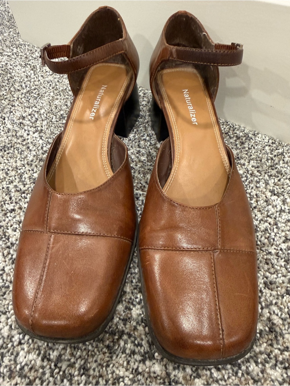 Naturalizer Size 9 Chunky Block Heel Leather 90’s Granola Girl Y2K Women’s Shoes